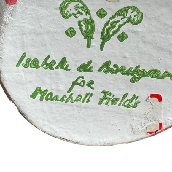 Rare! Vtg Isabelle de Borchgrave Paper-Mache Vase Marshall Fields Glass Insert - Picture 7 of 7